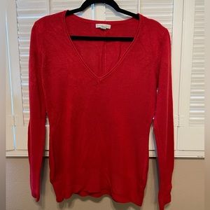 New York & Company - Red V-Neck 100% Acrylic sweater (Medium)